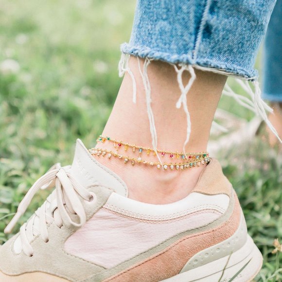 FYB Jewelry - FYB Jewelry Charlotte Anklet in Neon Rainbow